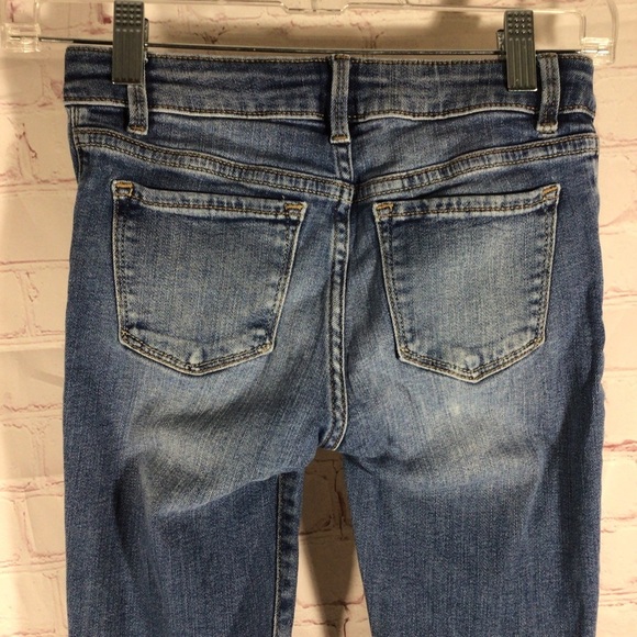 GAP Stretch Super Skinny Distressed Denim Blue Jeans - Size 10 - Picture 8 of 9